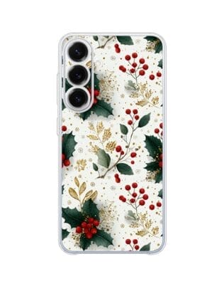 Etui do Samsung Galaxy S25 FE przeźroczyste, silikonowe Flexi, Przytulne święta, Ozdoby świąteczne