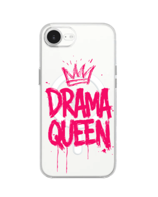 Etui do iPhone 16e z MagSafe przeźroczyste, silikonowe Flexi, Positive Vibes, Drama Queen