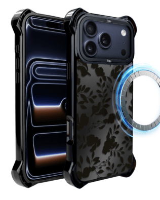 Etui do iPhone 17 Pro Max IBIZU DropGuard Ultra z MagSafe, Midnight, Cienie liści