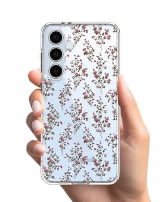 Etui do Samsung Galaxy S24 FE przeźroczyste, silikonowe Flexi, Mini Patterns, Różyczki