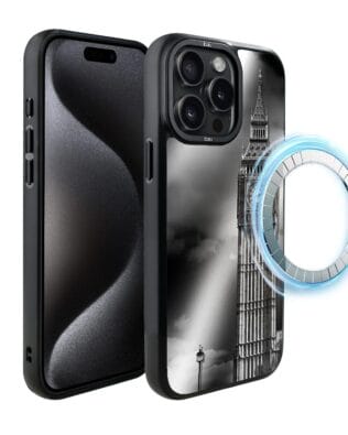 Etui do iPhone 15 Pro Max IBIZU DropGuard Matt z MagSafe, Noir City, Big Ben