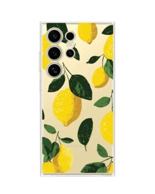 Etui do Samsung Galaxy S24 Ultra przeźroczyste, silikonowe Flexi, Italian Summer, Cytrynowe