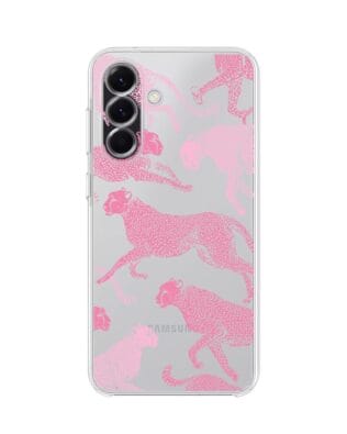 Etui do Samsung Galaxy A56 5G przeźroczyste, silikonowe Flexi, Mystic, Różowe pumy