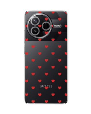 Etui do Xiaomi POCO F7 Pro przeźroczyste, silikonowe Flexi, Mini Patterns, Serduszka