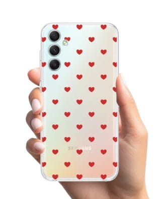 Etui do Samsung Galaxy A34 5G przeźroczyste, silikonowe Flexi, Mini Patterns, Serduszka
