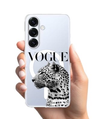 Etui do Samsung Galaxy S25 Plus z MagSafe przeźroczyste, silikonowe Flexi, Positive Vibes, Tygrys Vogue