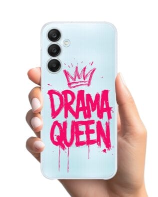 Etui do Samsung Galaxy M35 5G przeźroczyste, silikonowe Flexi, Positive Vibes, Drama Queen
