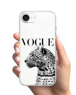 Etui do iPhone 16e przeźroczyste, silikonowe Flexi, Positive Vibes, Tygrys Vogue
