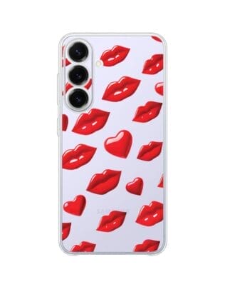 Etui do Samsung Galaxy S25 FE przeźroczyste, silikonowe Flexi, czerwone usta