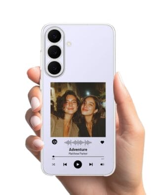 Etui do Samsung Galaxy S25 FE przeźroczyste, silikonowe Flexi, z własnym zdjęciem i piosenką