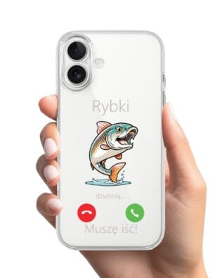 Etui do iPhone 17 przeźroczyste, silikonowe Flexi, rybki dzwonią