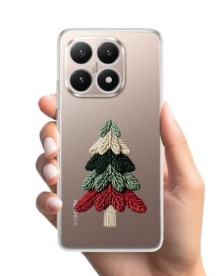Etui do Xiaomi 15T przeźroczyste, silikonowe Flexi, Przytulne święta, Dziana choinka