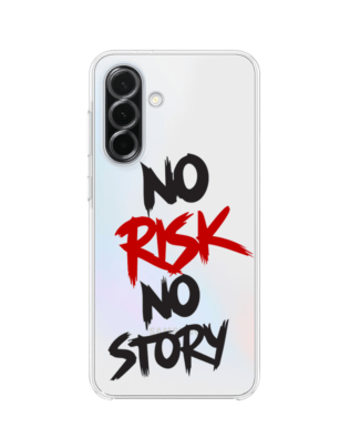 Etui do Samsung Galaxy A36 5G przeźroczyste, silikonowe Flexi, Positive Vibes, No Risk No Story