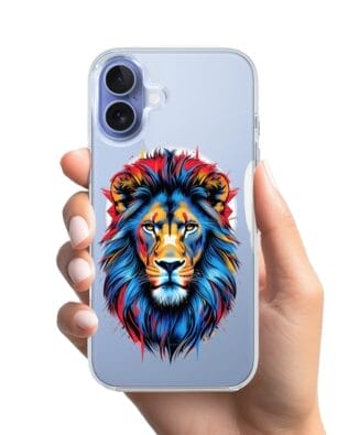 Etui do iPhone 17 z MagSafe przeźroczyste, silikonowe Flexi, Dzika Mandala, Lew