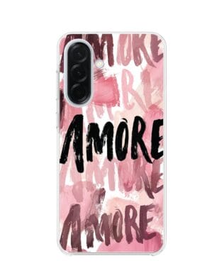 Etui do Samsung Galaxy A36 5G z MagSafe przeźroczyste, silikonowe Flexi, Positive Vibes, Amore Amore