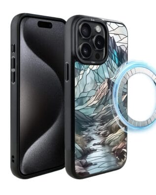 Etui do iPhone 15 Pro Max IBIZU DropGuard Matt z MagSafe, Barwy Szkła, Górski Potok