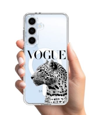 Etui do Samsung Galaxy S24 FE z MagSafe przeźroczyste, silikonowe Flexi, Positive Vibes, Tygrys Vogue