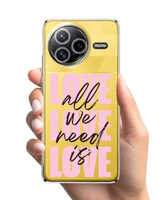 Etui do Xiaomi POCO F7 Ultra przeźroczyste, silikonowe Flexi, Positive Vibes, All We Need Is Love