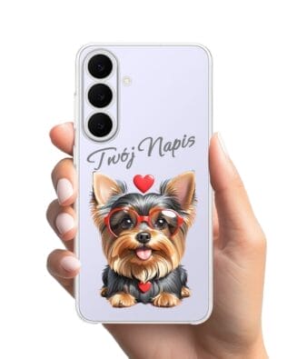 Etui do Samsung Galaxy S25 FE przeźroczyste, silikonowe Flexi, Puppy Love, pies rasy York