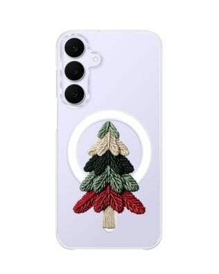 Etui do Samsung Galaxy S25 FE z MagSafe przeźroczyste, silikonowe Flexi, Przytulne święta, Dziana choinka