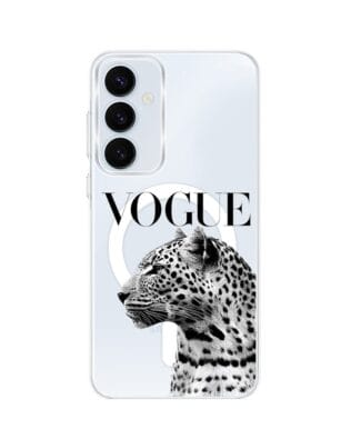 Etui do Samsung Galaxy A35 5G z MagSafe przeźroczyste, silikonowe Flexi, Positive Vibes, Tygrys Vogue