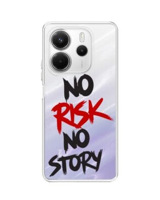 Etui do Xiaomi Redmi Note 14 5G przeźroczyste, silikonowe Flexi, Positive Vibes, No Risk No Story