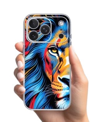 Etui do iPhone 17 Pro przeźroczyste, silikonowe Flexi, Dzika Mandala, Lwie spojrzenie