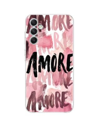 Etui do Samsung Galaxy A34 5G przeźroczyste, silikonowe Flexi, Positive Vibes, Amore Amore