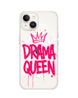 Etui do iPhone 13 Mini z MagSafe przeźroczyste, silikonowe Flexi, Positive Vibes, Drama Queen