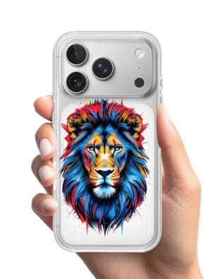 Etui do iPhone 17 Pro Max z MagSafe przeźroczyste, silikonowe Flexi, Dzika Mandala, Lew