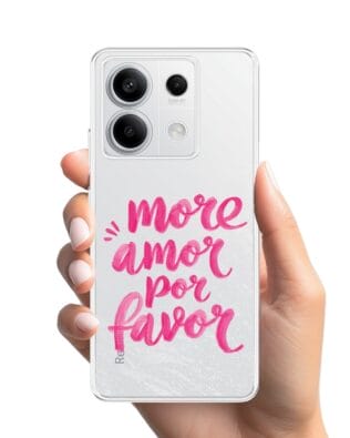 Etui do Xiaomi Redmi Note 13 Pro 5G przeźroczyste, silikonowe Flexi, Positive Vibes, More amore per favore