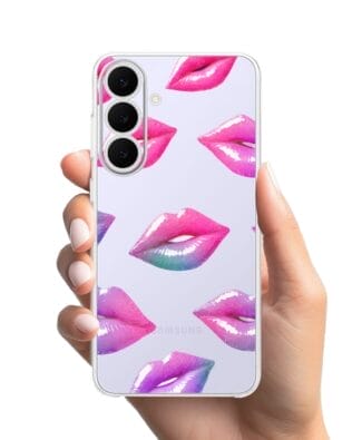 Etui do Samsung Galaxy S25 FE przeźroczyste, silikonowe Flexi, hologramowe usta