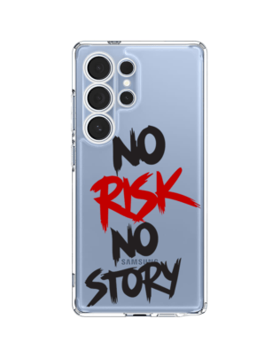 Etui do Samsung Galaxy S25 Ultra przeźroczyste, silikonowe Flexi, Positive Vibes, No Risk No Story