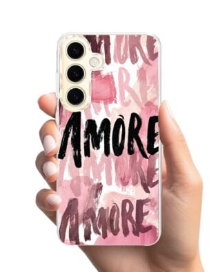 Etui do Samsung Galaxy S24 Plus z MagSafe przeźroczyste, silikonowe Flexi, Positive Vibes, Amore Amore