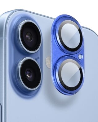 Metalowa osłona na cały aparat z wbudowanymi szkłami do iPhone 17, ultramaryna