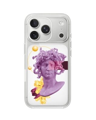 Etui do iPhone 17 Pro Max przeźroczyste, silikonowe Flexi, antyczna figura