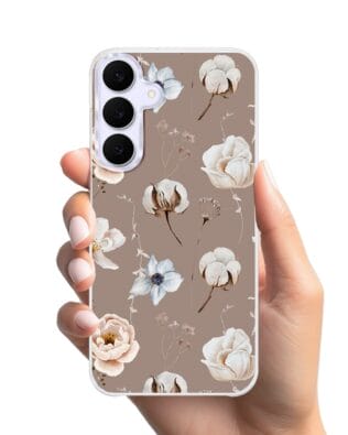 Etui do Samsung Galaxy S25 FE z MagSafe przeźroczyste, silikonowe Flexi, Summer Patterns, akwarelowe kwiatki