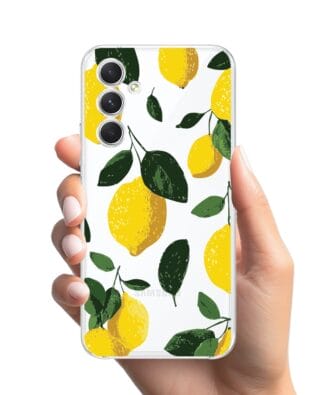 Etui do Samsung Galaxy A54 5G przeźroczyste, silikonowe Flexi, Italian Summer, Cytrynowe