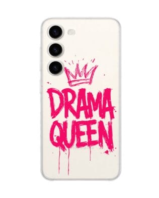 Etui do Samsung Galaxy S23 Plus przeźroczyste, silikonowe Flexi, Positive Vibes, Drama Queen