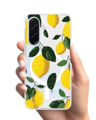 Etui do Samsung Galaxy A36 5G z MagSafe przeźroczyste, silikonowe Flexi, Italian Summer, Cytrynowe