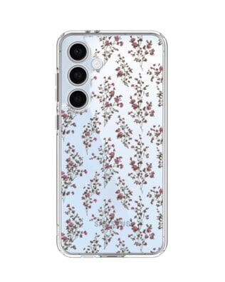 Etui do Samsung Galaxy S24 FE przeźroczyste, silikonowe Flexi, Mini Patterns, Różyczki