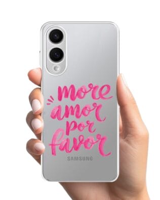 Etui do Samsung Galaxy S25 Edge przeźroczyste, silikonowe Flexi, Positive Vibes, More amore per favore