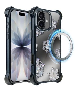 Etui do iPhone 17 IBIZU DropGuard Ultra z MagSafe, Zimowa magia, Królewskie płatki śniegu