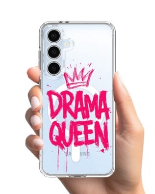 Etui do Samsung Galaxy S24 FE z MagSafe przeźroczyste, silikonowe Flexi, Positive Vibes, Drama Queen
