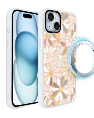 Etui do iPhone 15 Plus IBIZU DropGuard Matt z MagSafe, Boho, Kwiaty vintage