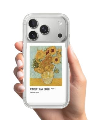 Etui do iPhone 17 Pro Max z MagSafe przeźroczyste, silikonowe Flexi, słoneczniki Van Gogh