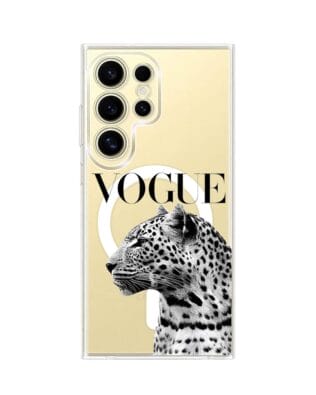 Etui do Samsung Galaxy S24 Ultra z MagSafe przeźroczyste, silikonowe Flexi, Positive Vibes, Tygrys Vogue