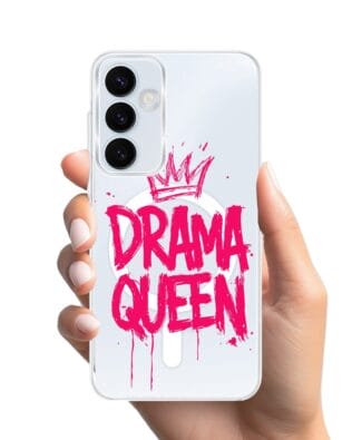 Etui do Samsung Galaxy A55 5G z MagSafe przeźroczyste, silikonowe Flexi, Positive Vibes, Drama Queen