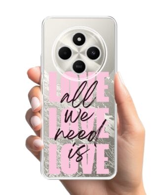 Etui do Xiaomi POCO C75 przeźroczyste, silikonowe Flexi, Positive Vibes, All We Need Is Love