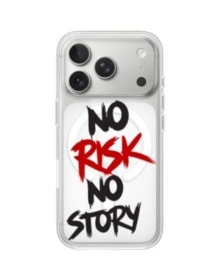 Etui do iPhone 17 Pro Max z MagSafe przeźroczyste, silikonowe Flexi, Positive Vibes, No Risk No Story